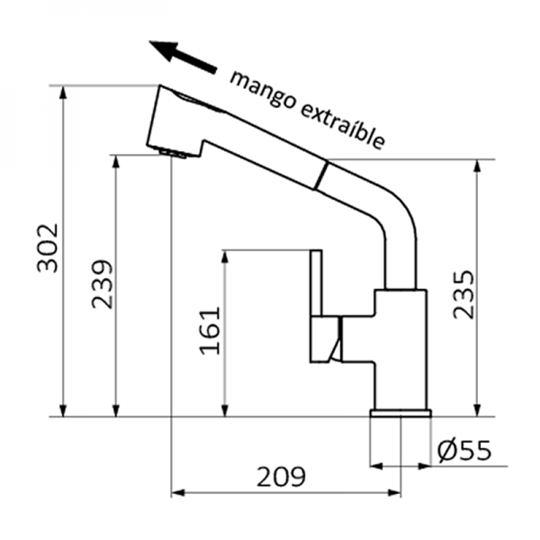 Змішувач для кухні GRB Cocinas одноважільний хром 986900