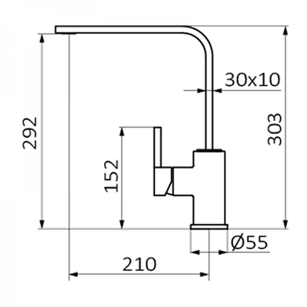 Змішувач для кухні GRB Cocinas одноважільний хром 995700