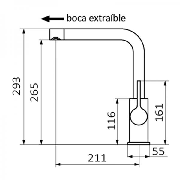 Змішувач для кухні GRB Cocinas одноважільний хром 995900