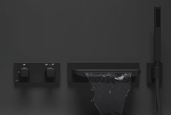 Термостатичний змішувач для ванни і душу на 2 споживача Tres B-system, чорний матовий 30725207NM