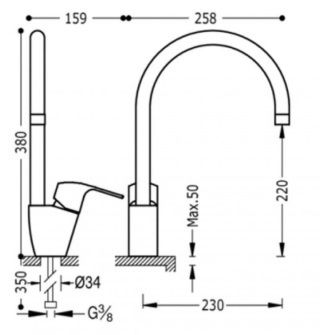 Кухонний змішувач TRES Base 01694400 хром