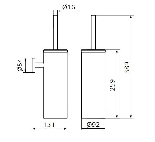Йоржик для унітазу підвісний GRB Metal Black PVD 65799492