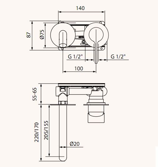 Змішувач для раковини GRB Time XL одноважільний чорний 47534492 PVD