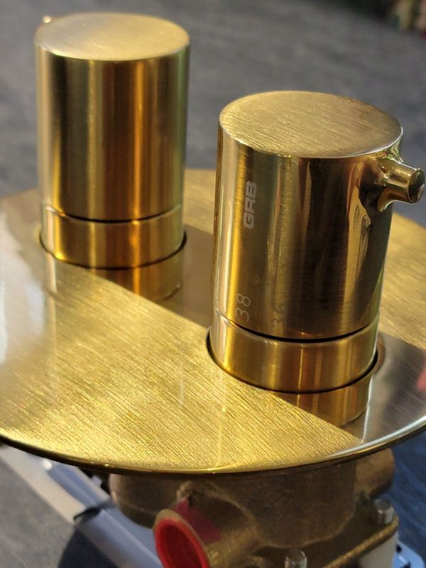 Змішувач для ванни та душу GRB Time прихованого монтажу з термостатом, золото 47120488 PVD