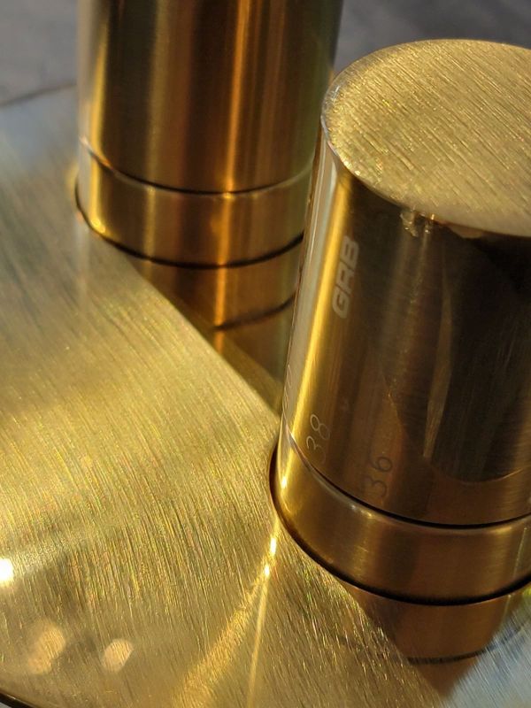 Змішувач для ванни та душу GRB Time прихованого монтажу з термостатом, золото 47110488 PVD