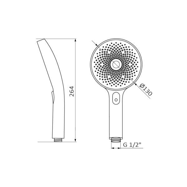 Ручний душ із шлангом та кріпленням Hydro Cylindrique wall outlet kit + Ban hand-shower 05534288 PVD колір золото