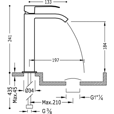 Змішувач для раковини Tres Cuadro 00661001