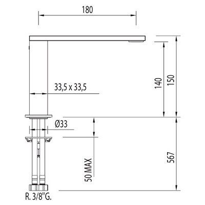 Змішувач для раковини Tres Cuadro 10620501