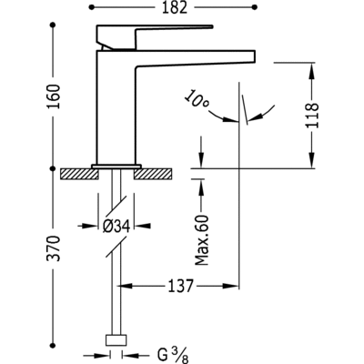 Одноважільний змішувач для раковини Tres Slim 20210301NED