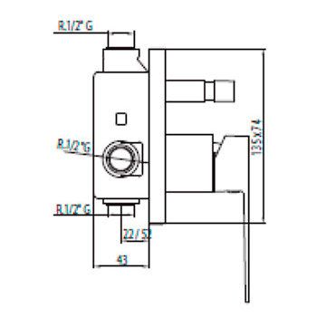 Вбудований змішувач для душу Tres Slim Exclusive 20218001
