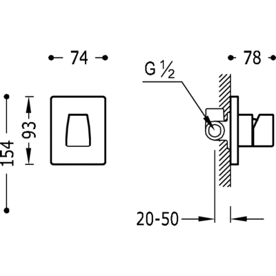 Вбудований змішувач Tres Slim Exclusive 20217702