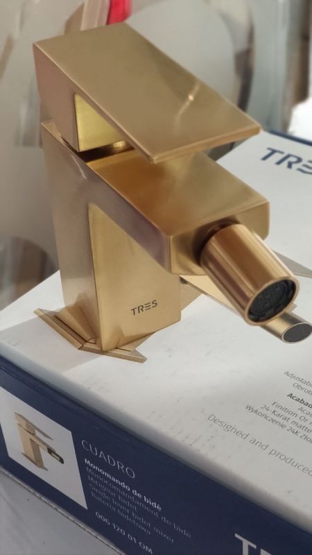 Змішувач для біде Tres Cuadro colors одноважільний золото 00612001OR