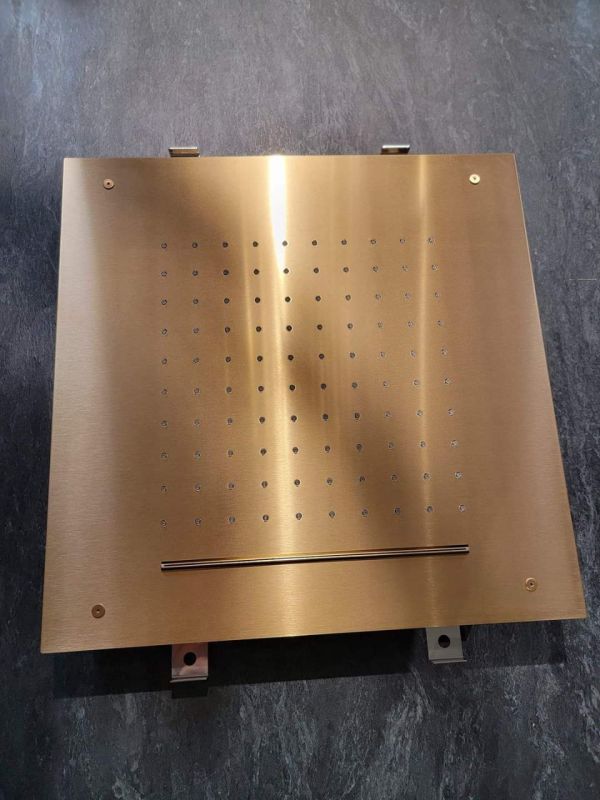 Квадратний вбудований душ Hydro Quadro Batara EterNice Copper 05387155 бронза PVD. Гідромасажна лінія
