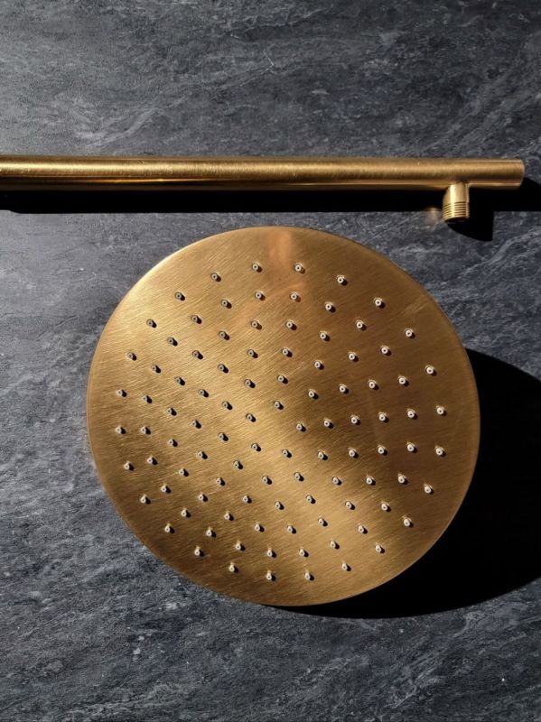 Тонка душова лійка з кронштейном Hydro Audrey showerhead + Stick arm 05515855 PVD колір бронза