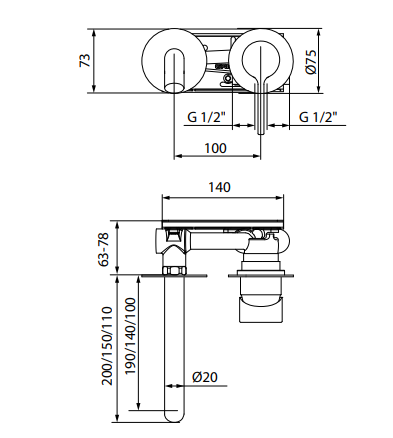 Змішувач для раковини GRB Time XL одноважільний  хром  47533470