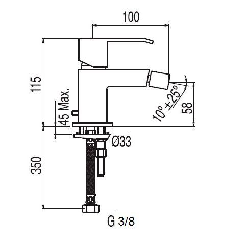 Змішувач для біде Tres Cuadro 406120