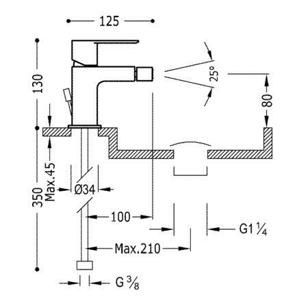 Змішувач для біде Tres Loft Colors 20012001NED