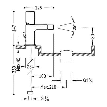 Змішувач для біде Tres Loft Colors 20012002BLD