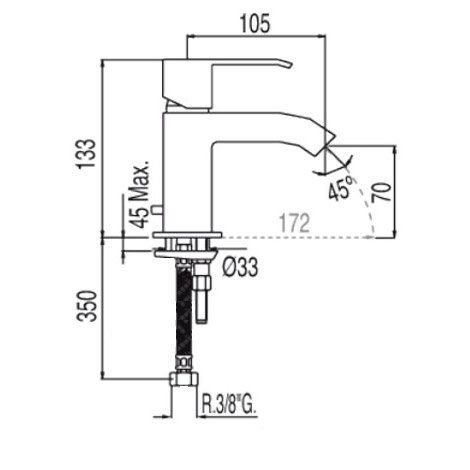 Змішувач одноважільний для раковини Tres Exclusive Cuadro 40610302