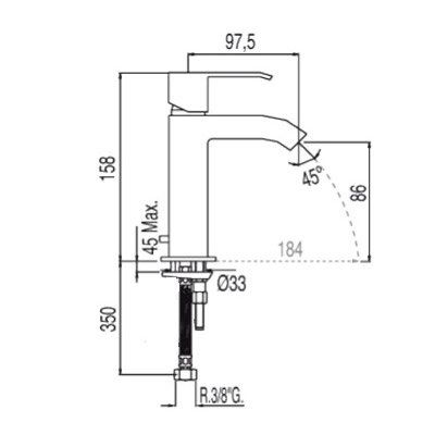 Змішувач одноважільний для раковини Tres Exclusive Cuadro 40610303