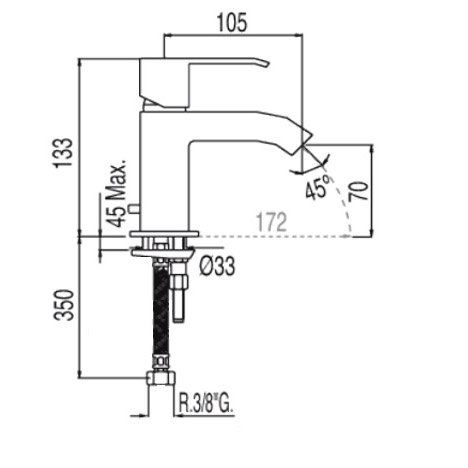 Змішувач одноважільний для раковини Tres Exclusive Cuadro 60610302