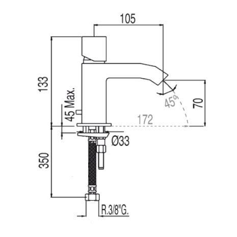 Змішувач одноважільний для раковини Tres Exclusive Cuadro 60710302