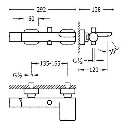 Змішувач для ванни та душу Tres Loft Colors 20017001NE