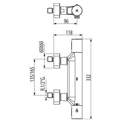 Змішувач для душу з термостатом Tres Loft 20016401