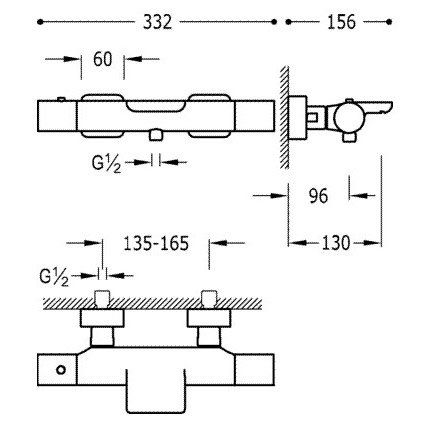 Змішувач для ванни з каскадом Tres Loft 20017409