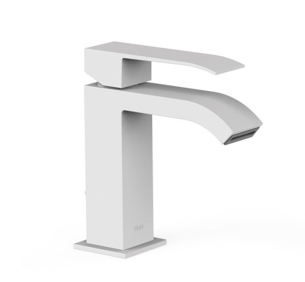 Змішувач для раковини Tres Cuadro colors одноважільний білий матовий 00610101BM